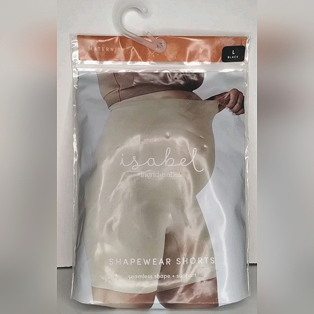 Ingrid & Isabel Maternity Shapewear Shorts BLACK Size L (12-14) NEW